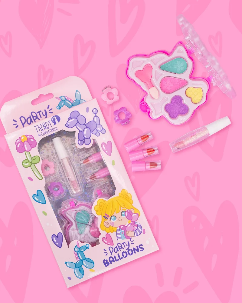 KIT MAQUILLAJE PARA NIÑAS PARTY BALLOONS TRENDY