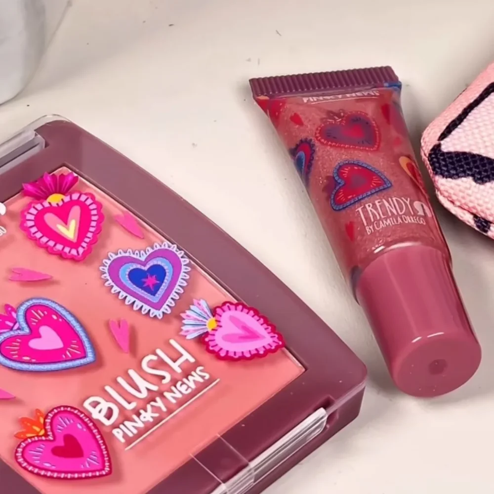 DUO BLUSH +LIP GLOSS  PINKY Y NEWS TRENDY
