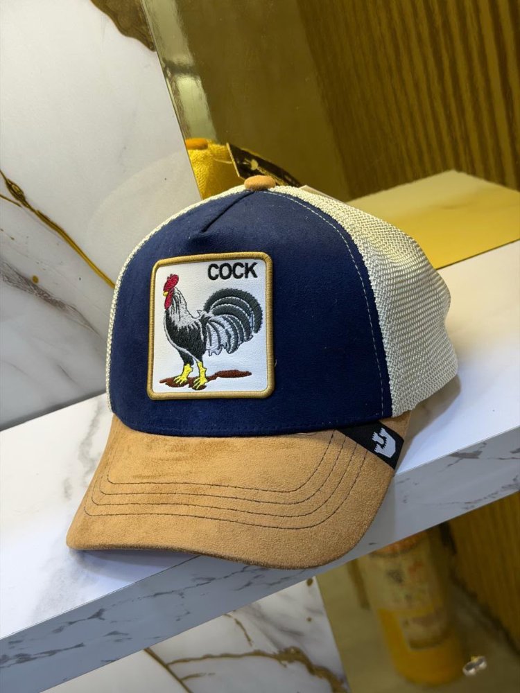 Gorra GORIN BROSS GALLO NEGRA BEIGE BLANCA