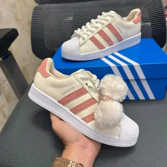 Adidas Superstar zapatillas blancas y rosas
