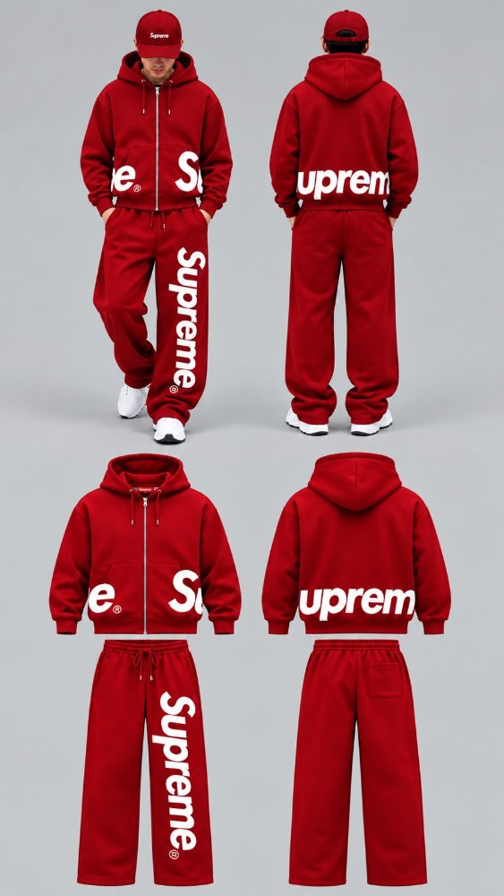 Conjunto deportivo Supreme rojo