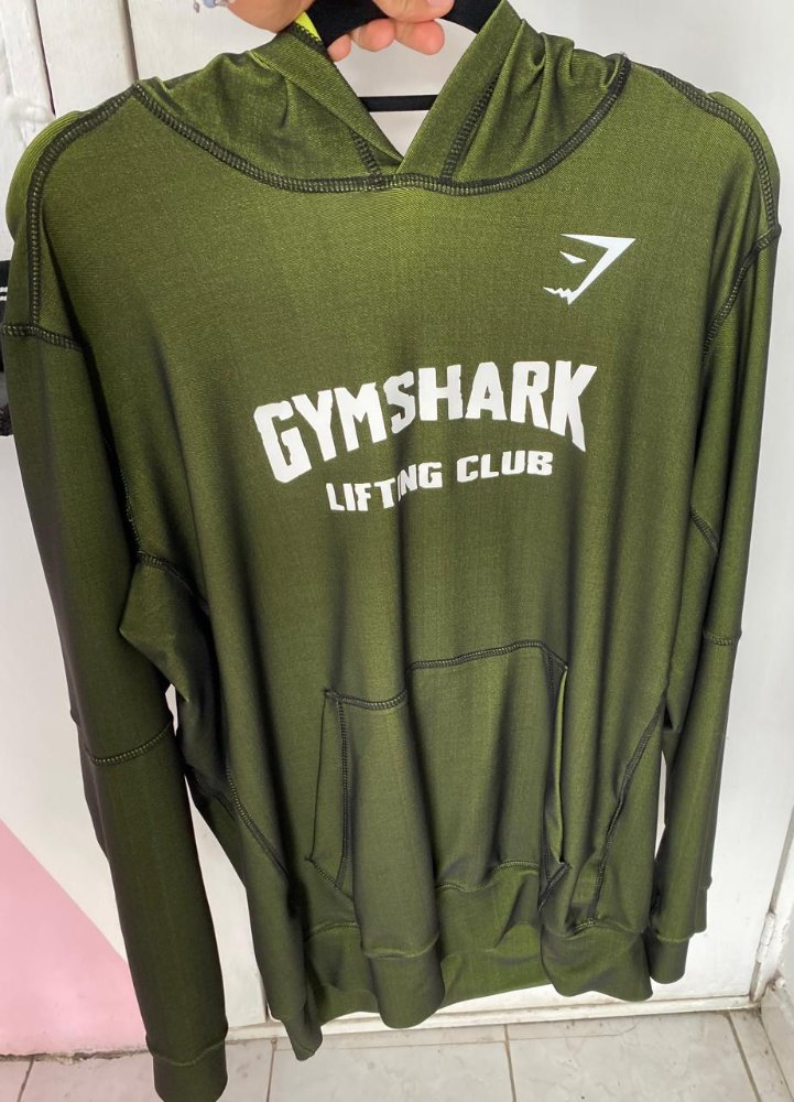SUDADERA VERDE GYM SHARK
