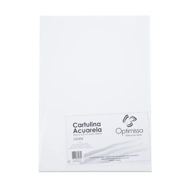 CARTULINA ACUARELA  1/8 x 10 U