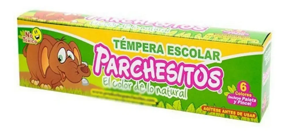 TEMPERA ESCOLAR POR 6 PARCHESITOS