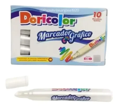MARCADOR GRAFICO DORICOLOR BRANCO X 10 U