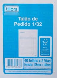 TALÃO DE PEDIDO 1/32 TILIBRA 2 VIAS