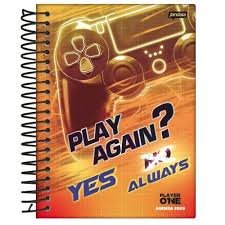 CADERNO ESPIRAL 10 MATÉRIAS PLAYER ONE
