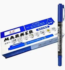 PINCEL MARCADOR CD PONTA DUPLA AZUL