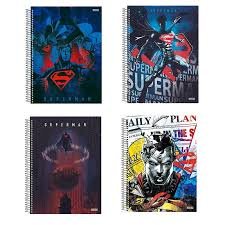 CADERNO ESPIRAL 10 MATÉRIAS SUPER MAN