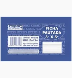 FICHA PAUTADA 3X5