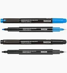 MARCADOR CD PONTA DUPLA BAZZE AZUL