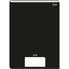 CADAERNO BROCHURA CD 48 FOLHAS PRETO