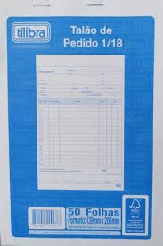 TALÃO PEDIDO 1\18 1 VIA