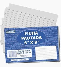 Ficha pautada 6x9