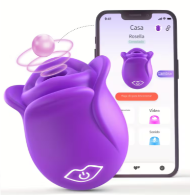 VIBRADOR Y SUBSIONADOR DISEÑO DE FLOR MORADA