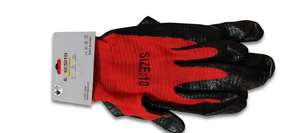 GUANTE POLIESTER ROJO #10