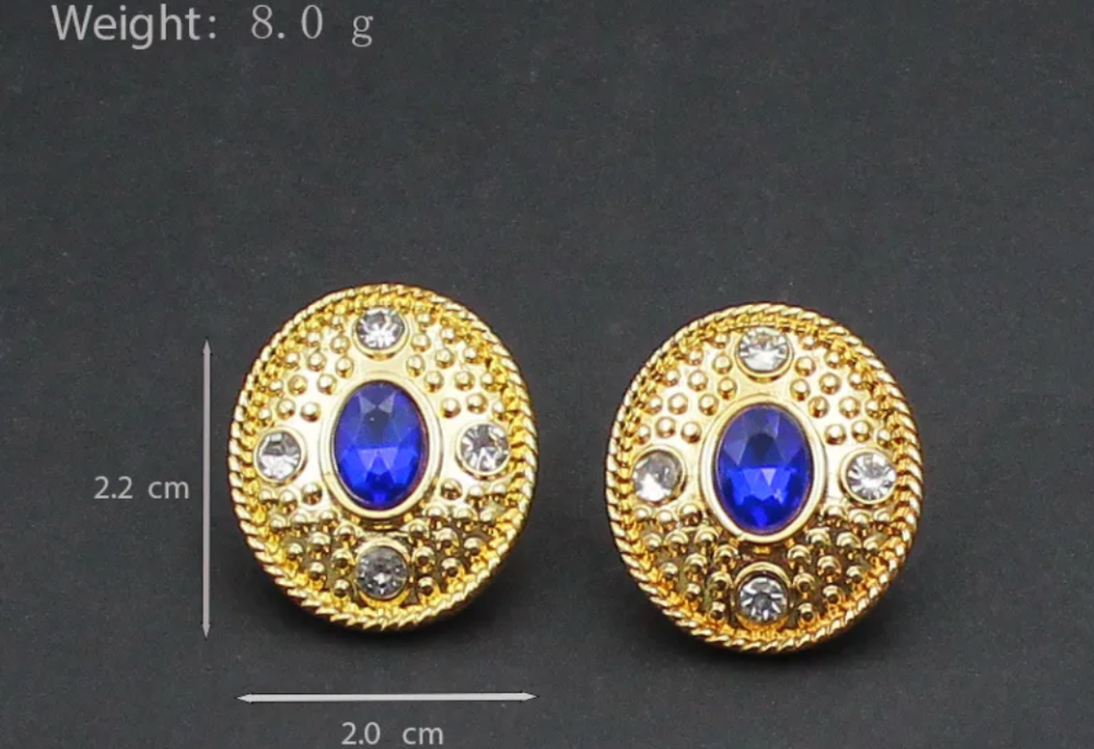 Aretes perlas azul