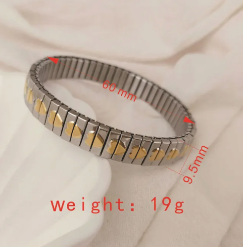BRAZALETE ITALIANO PLATEADO CON DORADO