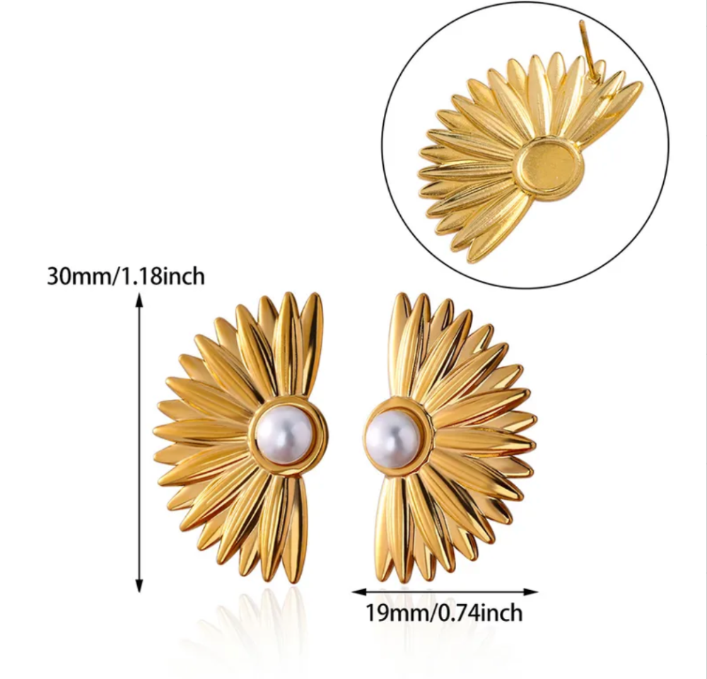 Aretes sol perlado