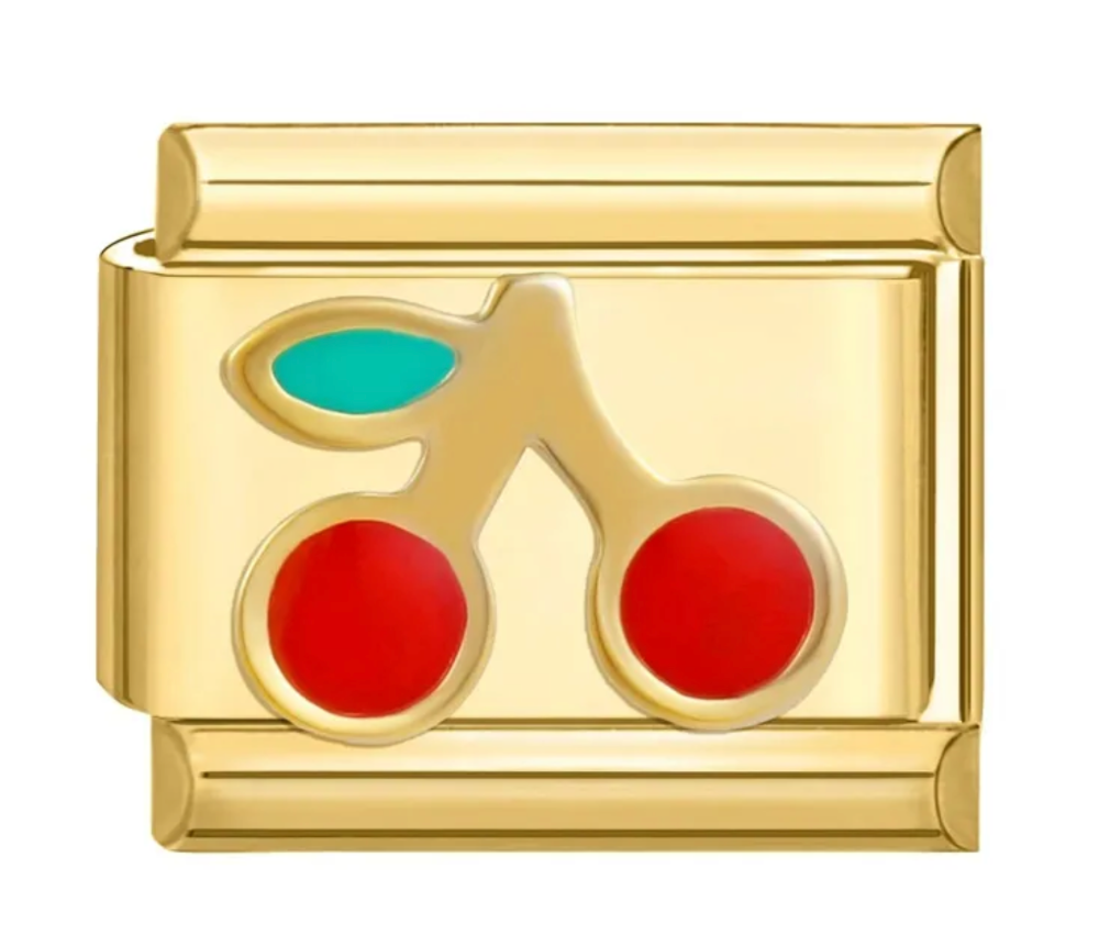Charm de cereza dorado