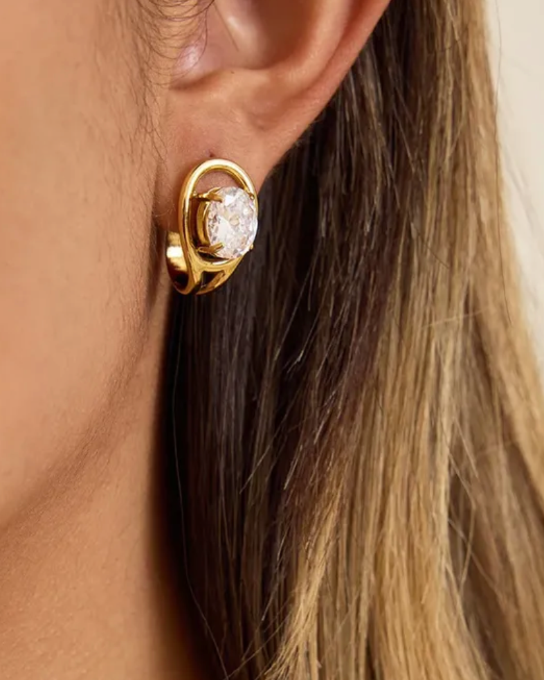 Aretes piedra diamante