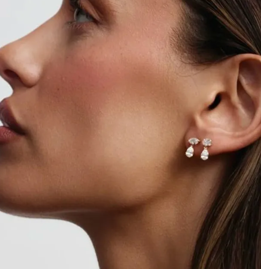 Aretes doble perlas