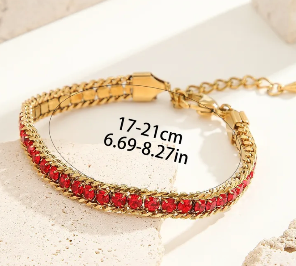 Pulsera adiamantada roja