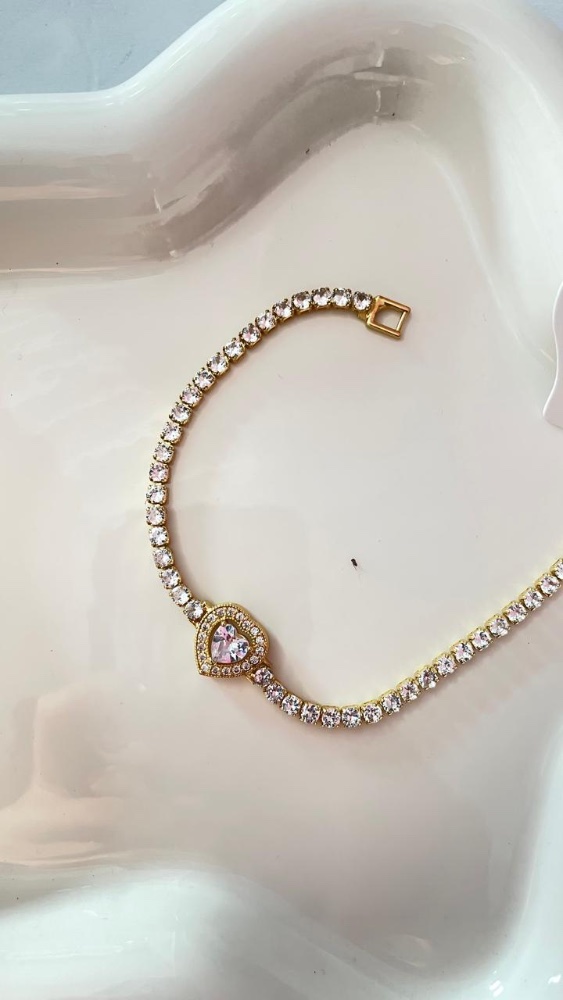 PULSERA DE CORAZON CON PIEDRAS