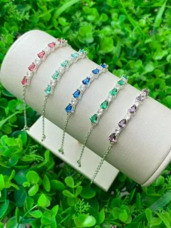 PULSEIRA EM GOTAS NA ZIRCONIA COR CRISTAL