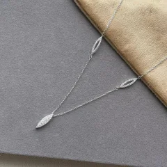 COLAR NAVETE NA MICRO ZIRCÔNIA 45CM