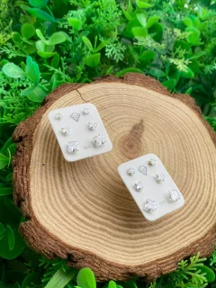 TRIO PONTO LUZ CARRE 3MM, CORAÇÃO 4MM E CARRE 5MM