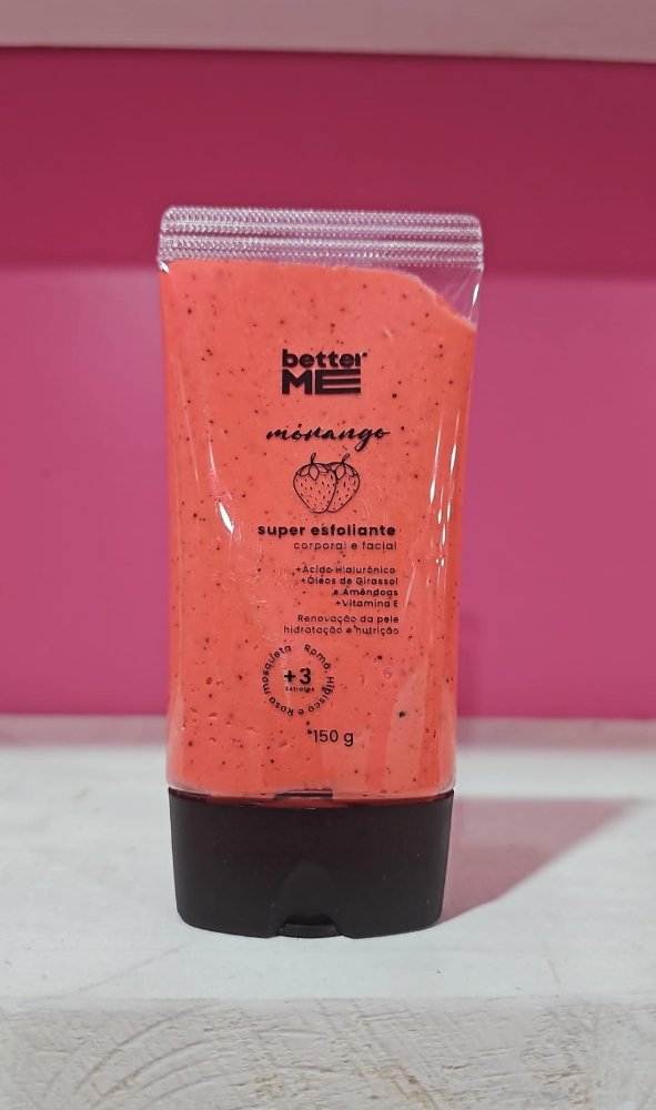 SUPER ESFOLIANTE CORPORAL E FACIAL MORANGO 150G