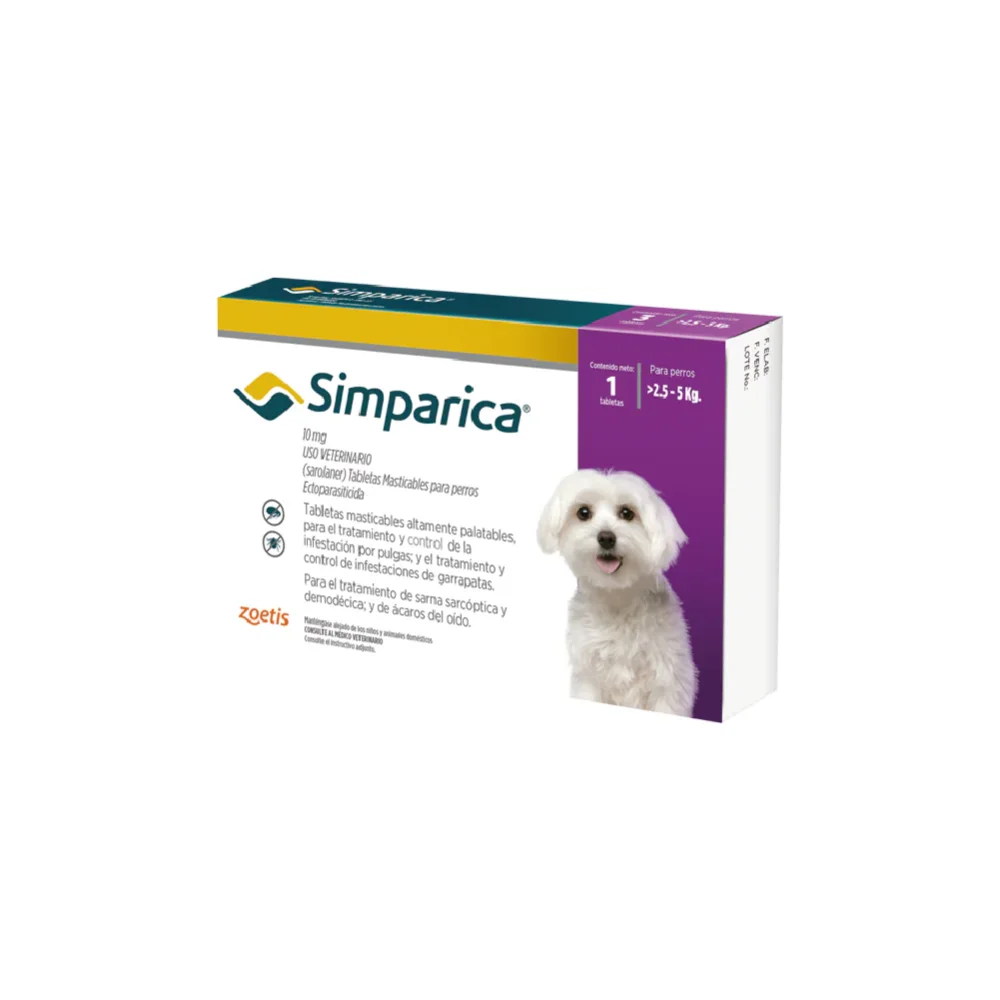 SIMPARICA 10 MG CAJA 1 TABLETA