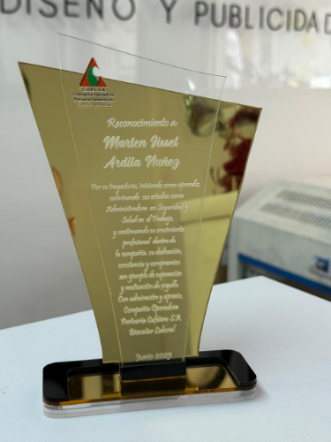 Placa Reconocimiento Acrílico + Marcado Láser