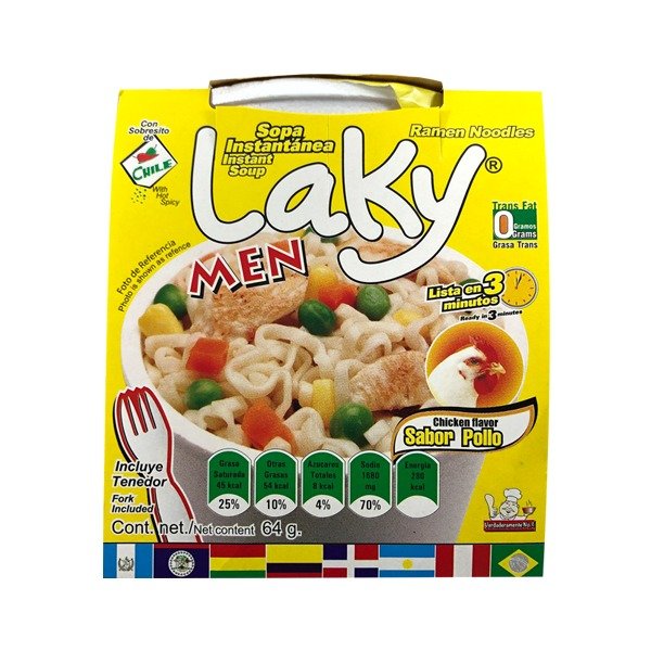 Sopa Instantánea Laky Men pollo vaso