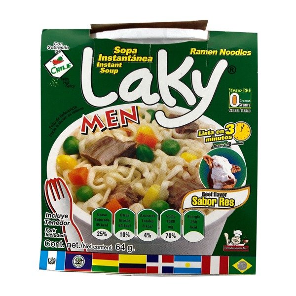 Sopa Instantánea Laky Men Res vaso