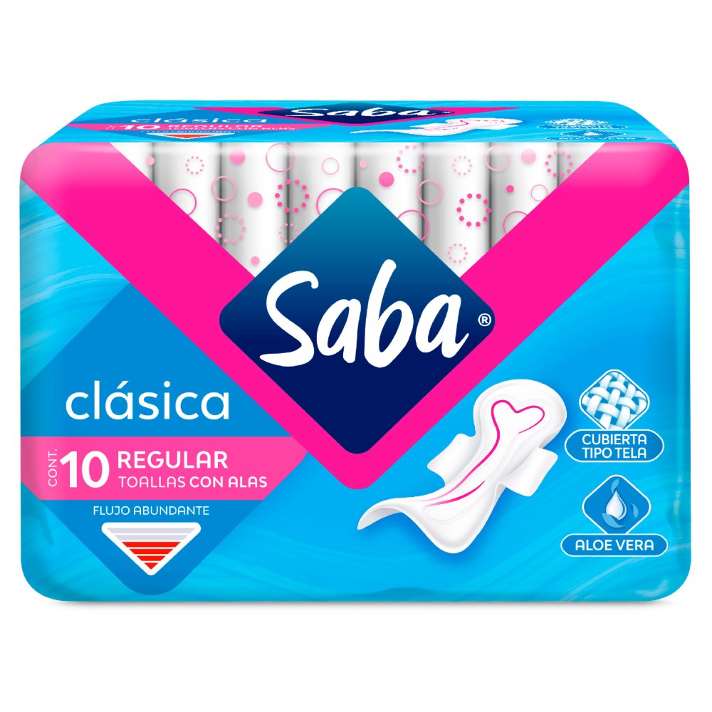 Saba Clásica toallas sanitarias con alas