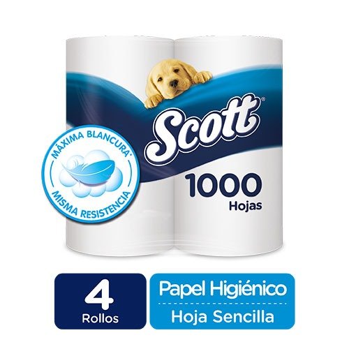 Papel Scott milhojas paquete 4 rollos