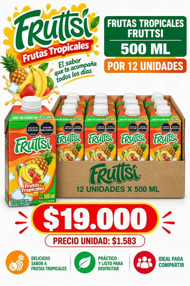 frutas tropicales fruttsi 500 ml x 12 un