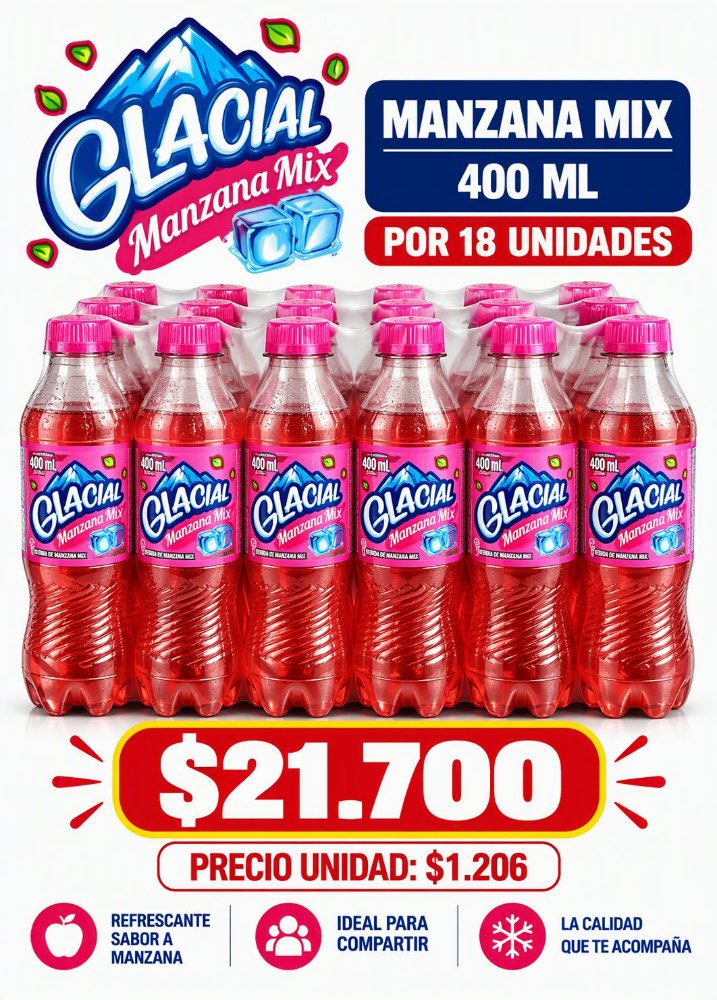 manzana glacial 400 ml x 18 un