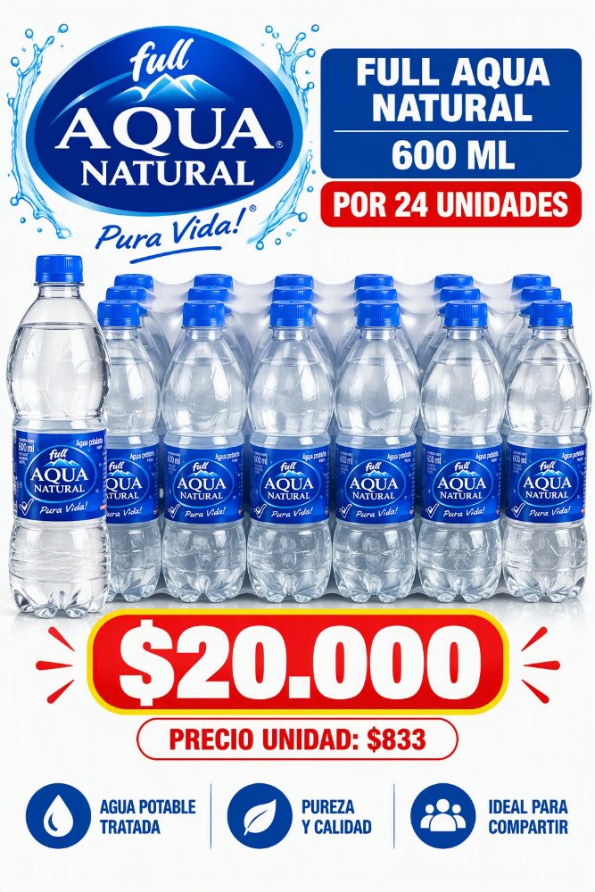 FULL AQUA NATURAL 600 ML X 24