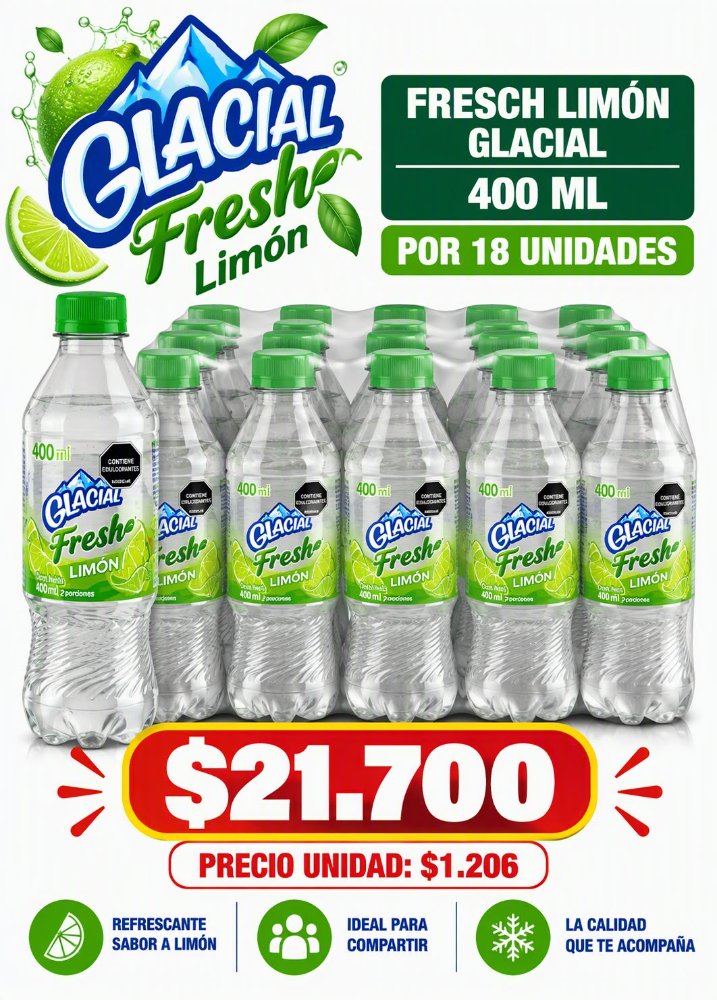 fresch limon glacial 400 MLx 18 un