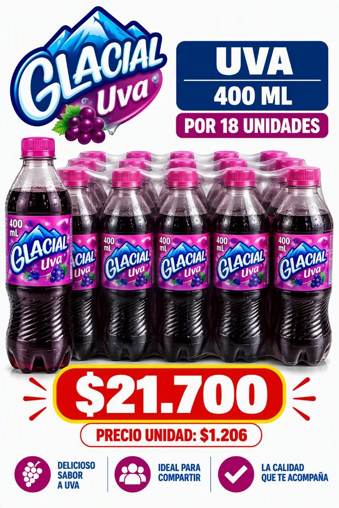 uva glacial 400 ml x 18 un