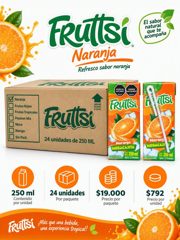 naranja fruttsi 250 ml x 24 un