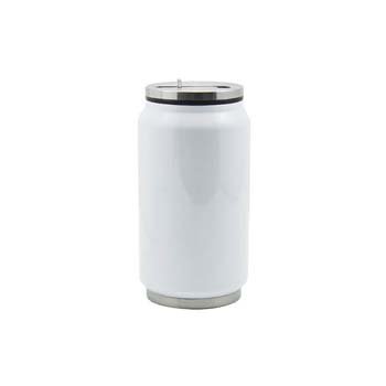 LATA TERMICA CON PAJILLA BLANCA PEQUEÑA 300 ML