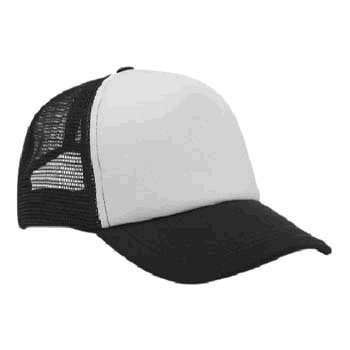 GORRA ADULTO MALLA NEGRA CON BLANCO