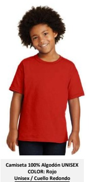 Camiseta 6/8 Niño Unisex Rojo