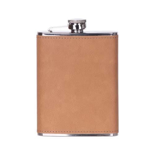 CANTIMPLORA CON FUNDA DE CUERO CAFE .