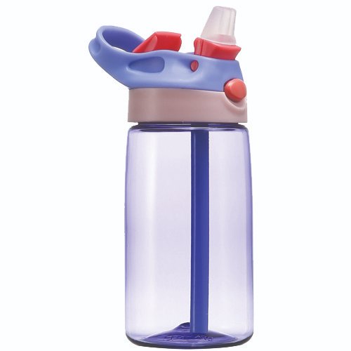 BOTELLA PLASTICA PARA NIÑOS LILA CON ROSADO