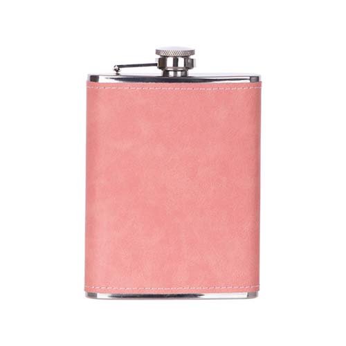 CANTIMPLORA CON FUNDA DE CUERO ROSADA